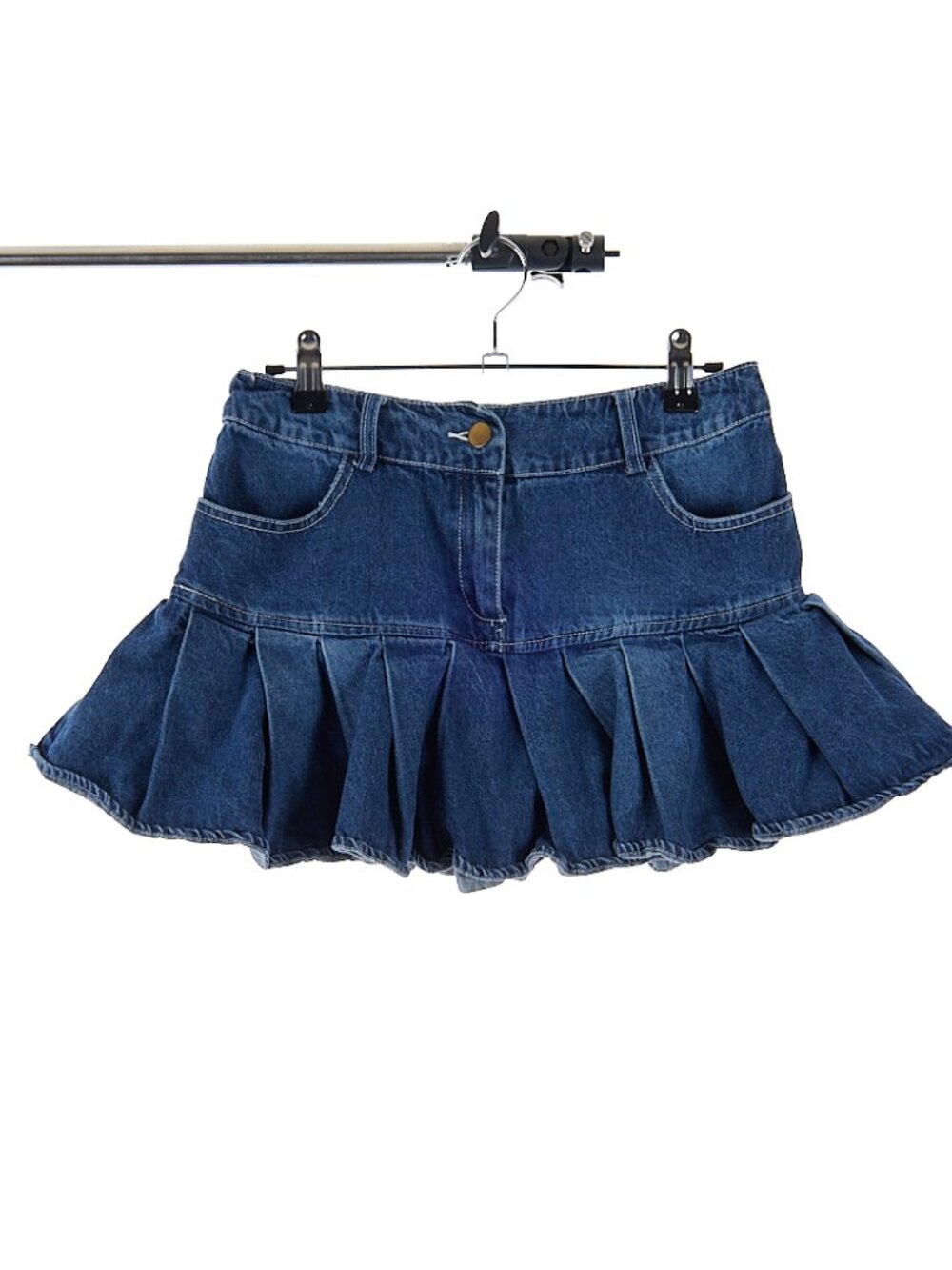 Shein Ruffle Pleated Hem Denim Skirt Women's Small